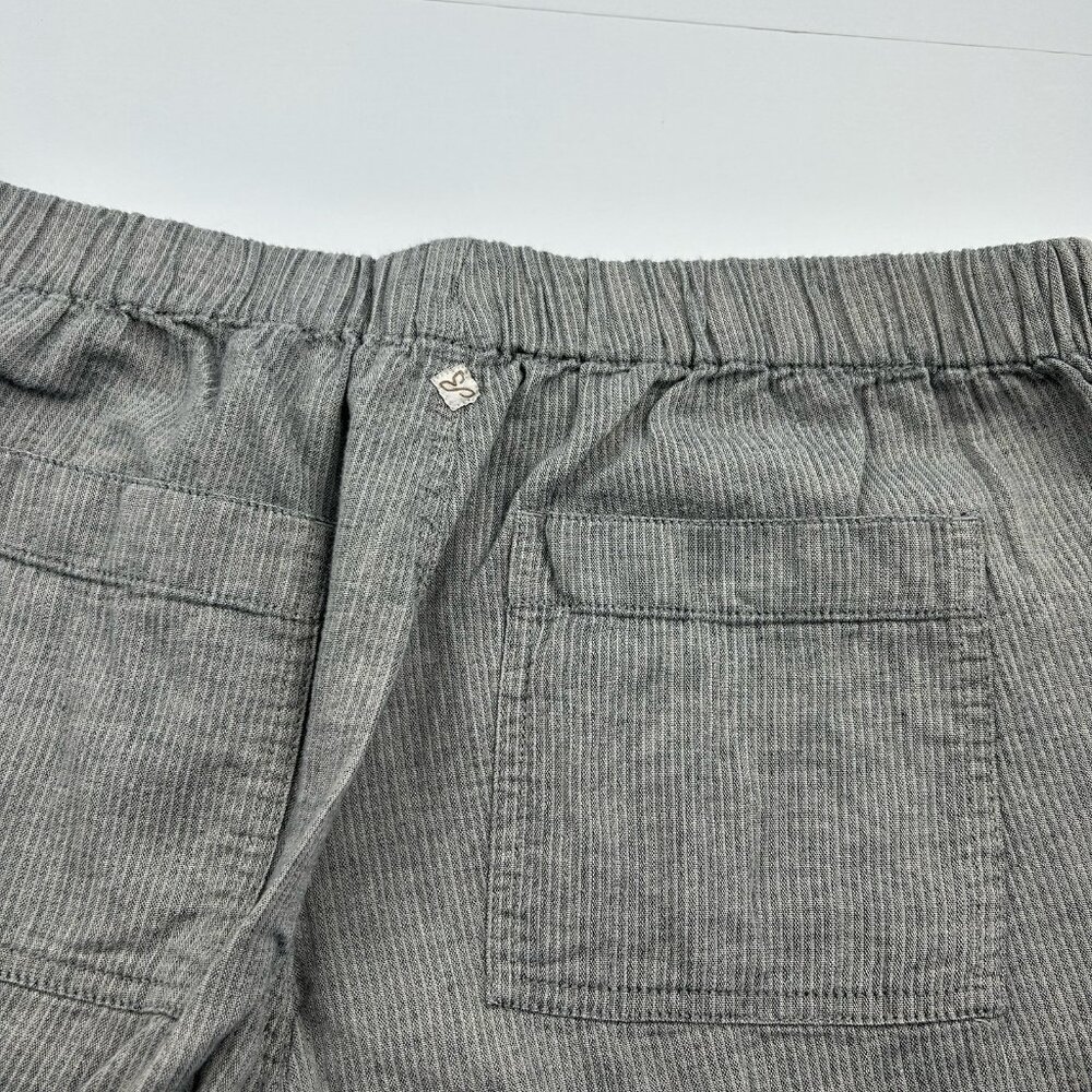 PRANA Breathe Pants Womens Xl Gray Ribbed Drawstring Cropped Outdoor Travel - Picture 11 of 13